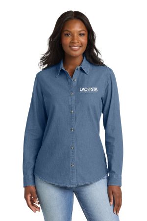 Port & Co Women's Long Sleeve Value Denim Shirt